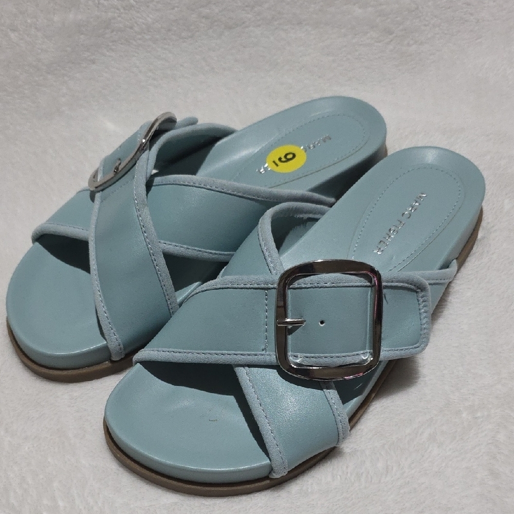 Marc Fisher Stylish Blue Buckle Sandals